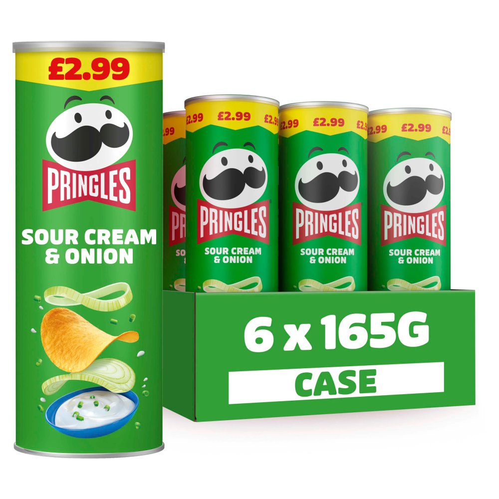 Pringles Sour Cream & Onion Sharing Crisps 6 x 165g