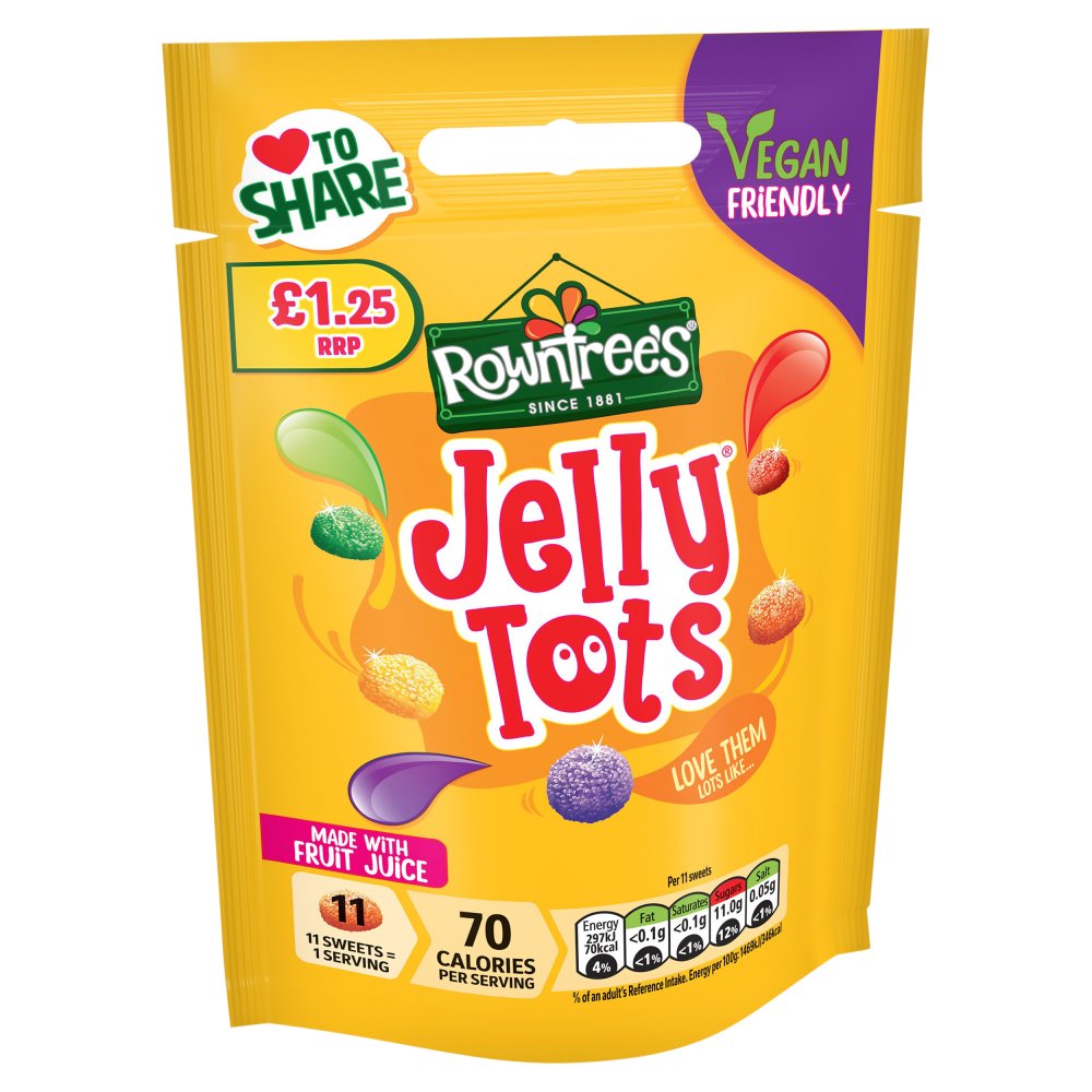 Rowntree's Jelly Tots Sweets Sharing Bag 120g