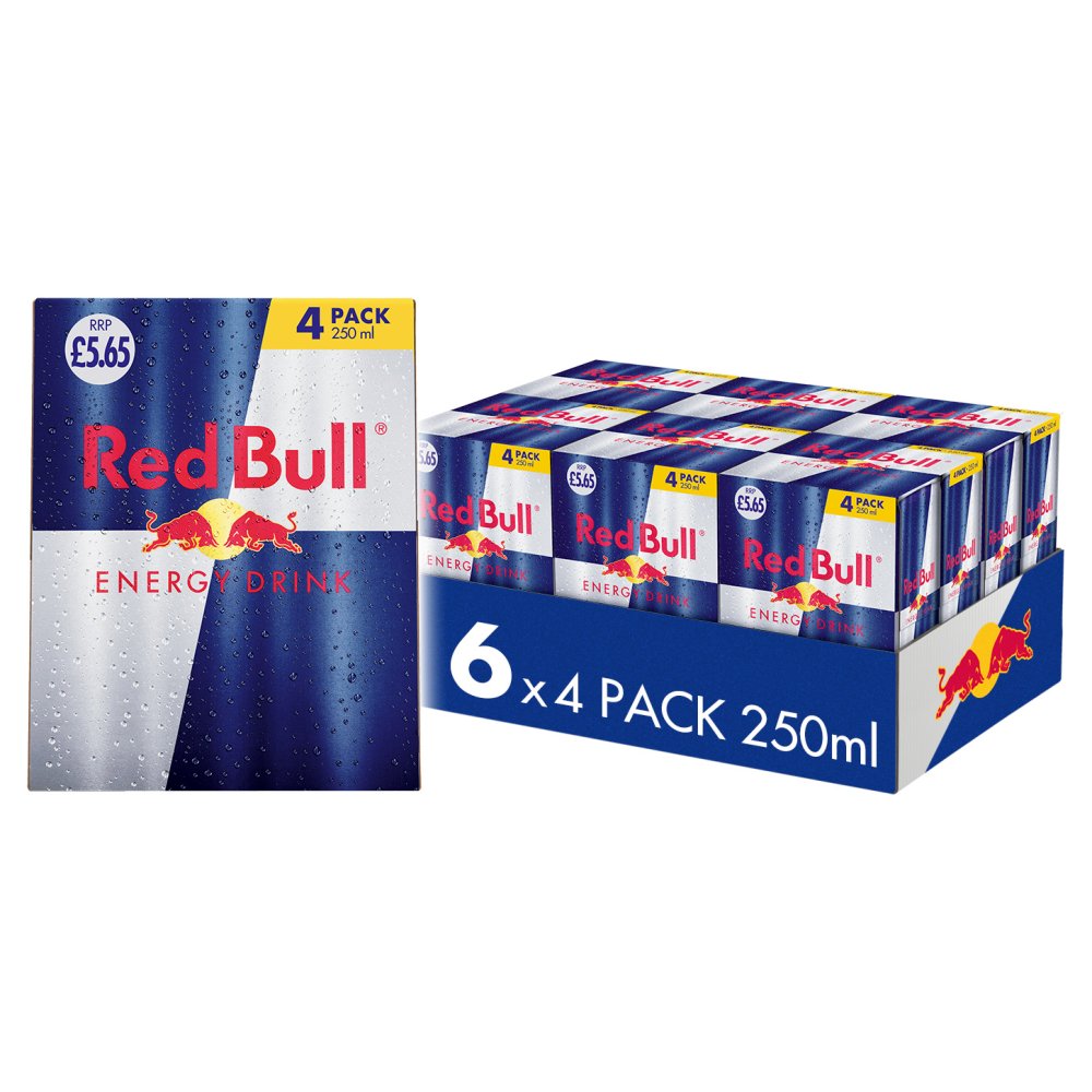 Red Bull Energy Drink 250ml, 4 Pack (Pack of 6)