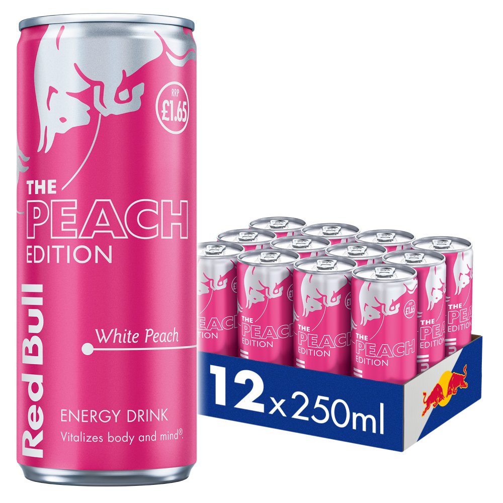 Red Bull Energy Drink Peach Edition White Peach 12 x 250ml