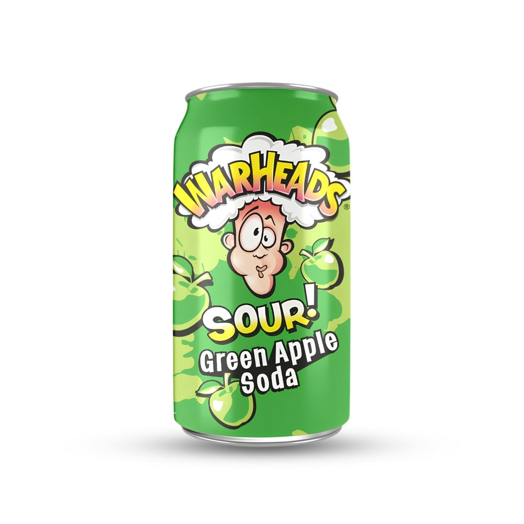 Warheads Sour Green Apple Soda 330ml can
