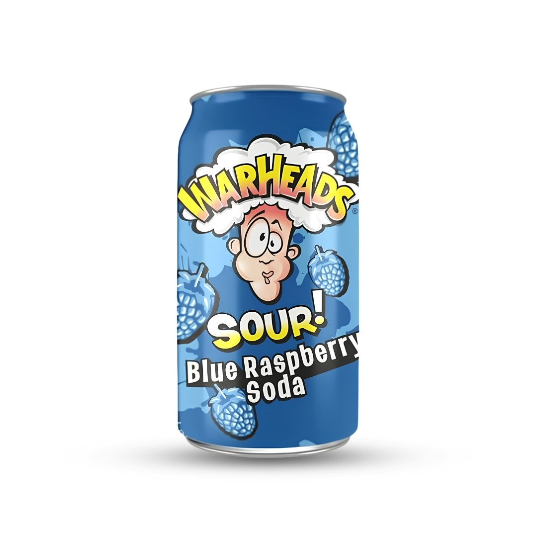 Warheads Sour Blue Raspberry Soda 330ml can
