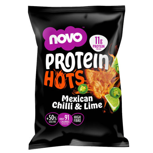Novo Protein Hots Mexican Chilli & Lime crisps bag