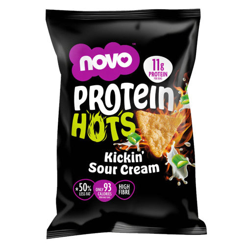 Novo Protein Hots Kickin' Sour Cream crisps bag