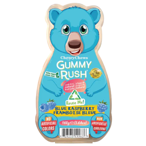 Gummy Rush Bear Tubs Blue Raspberry 160G