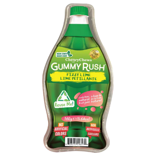 Gummy Rush Bottles Fizzy Lime 160g