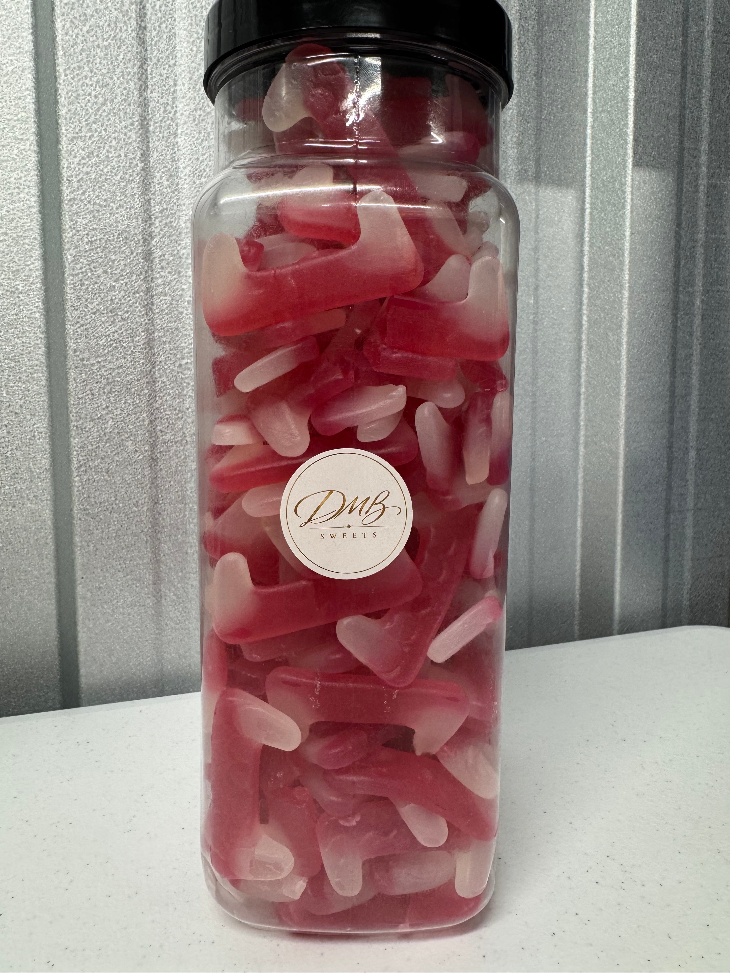 Vegan Dracula Teeth gummy sweets in a DMB Sweets jar