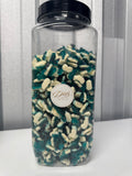 Mini Blue Raspberry Dolphins gummy sweets in a DMB Sweets jar