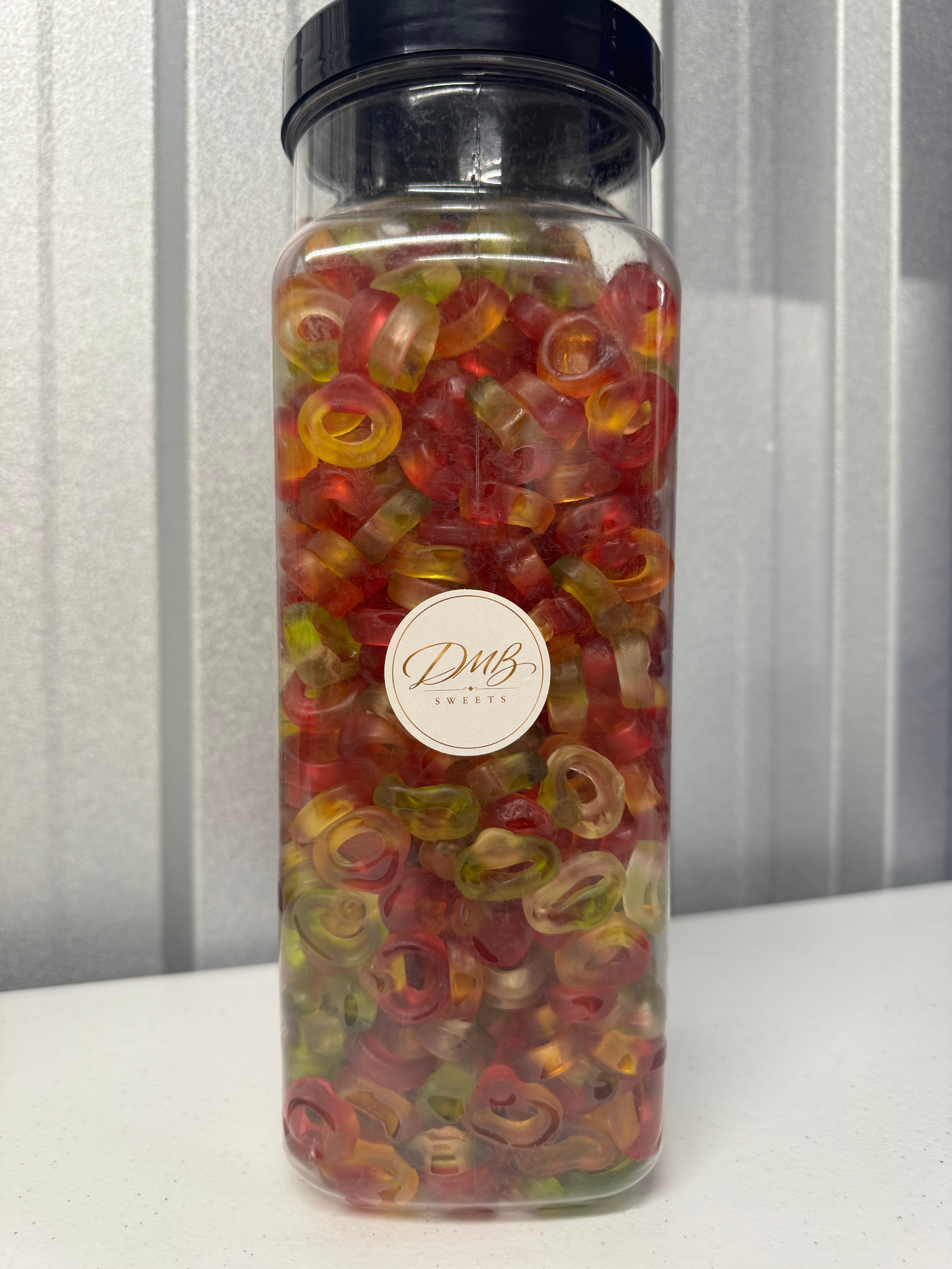 Haribo Friendship Rings jelly sweets in a DMB Sweets jar