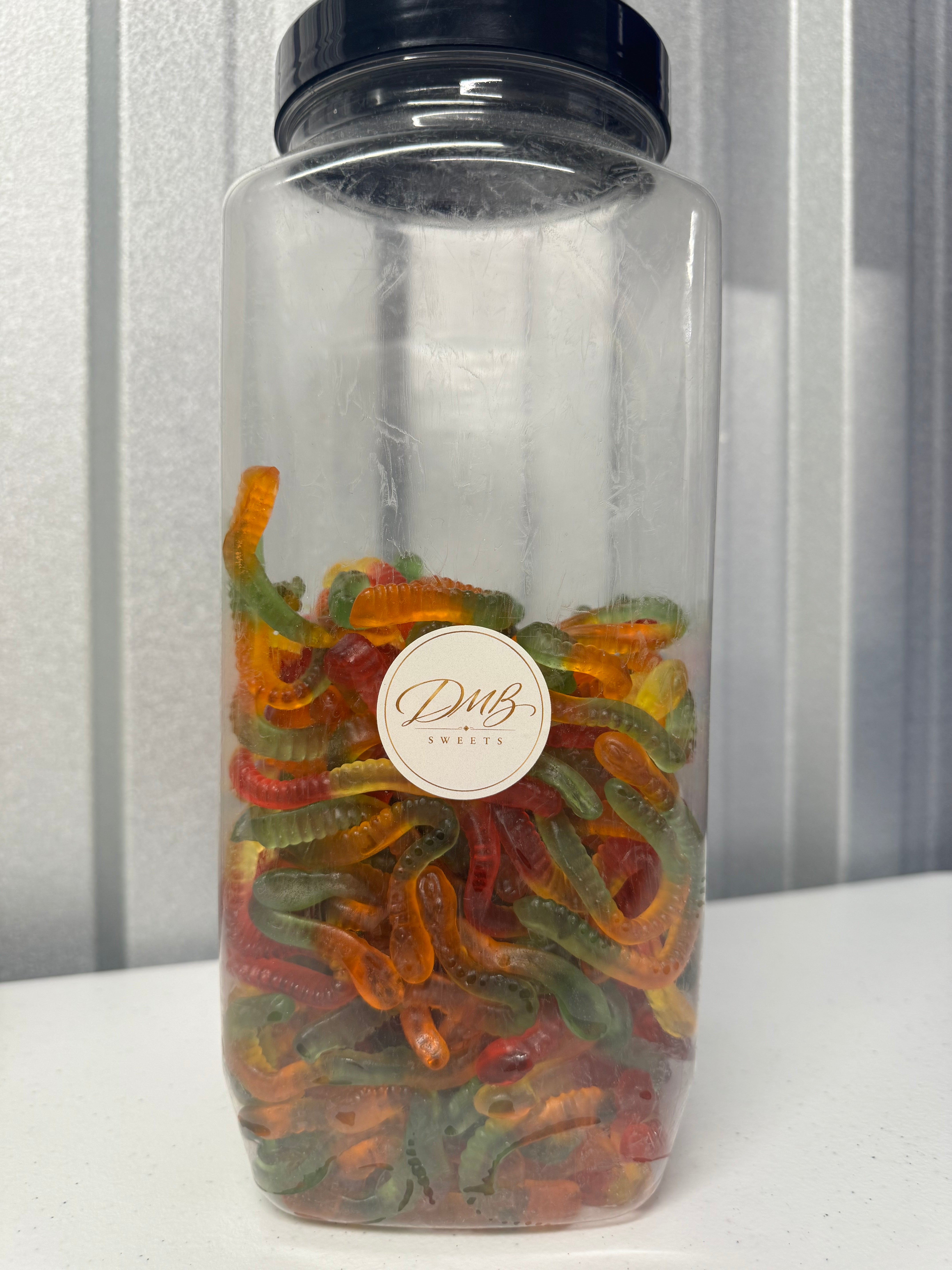 Gummy Worms in a DMB Sweets jar