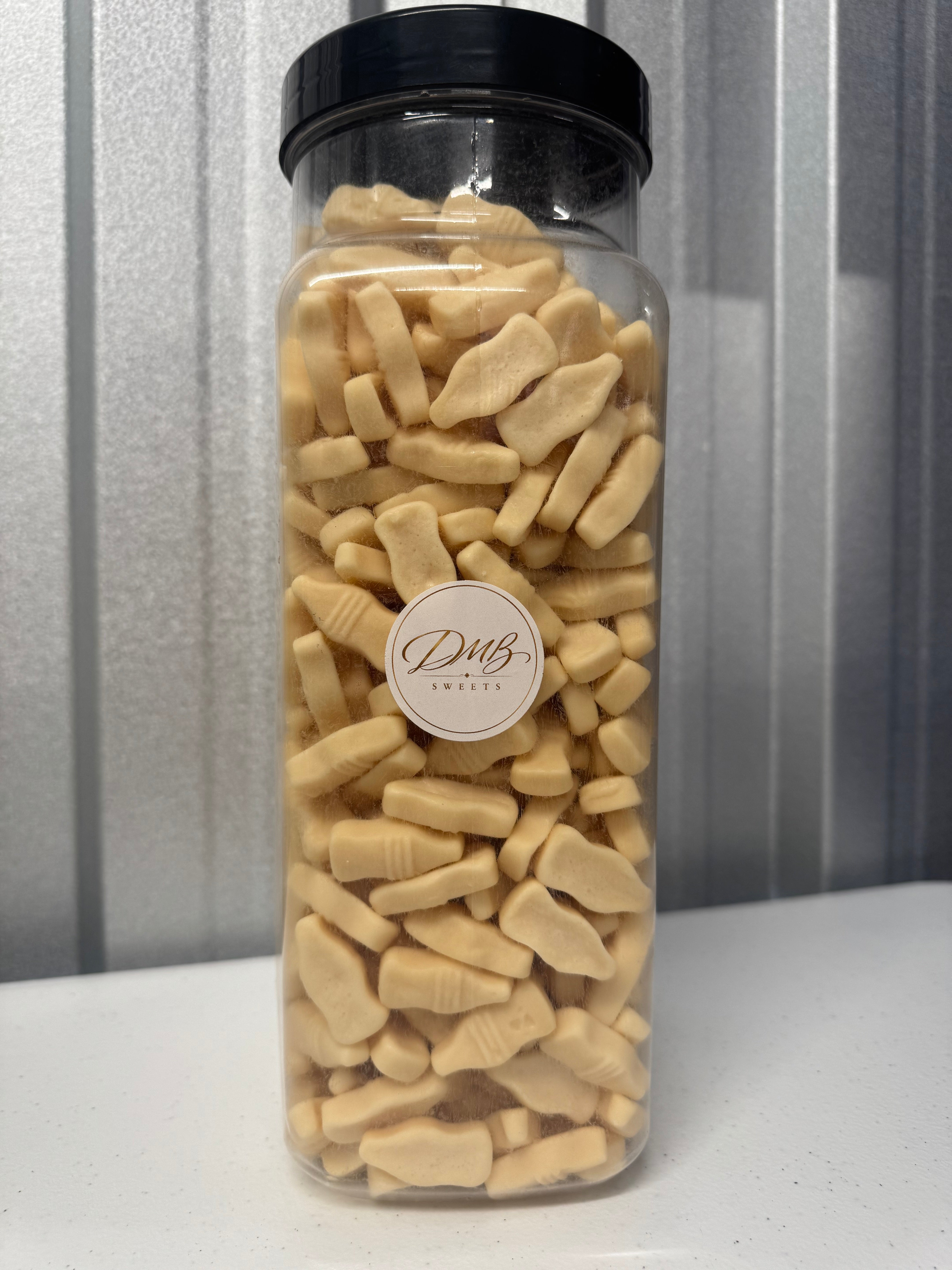 Milk Bottles gummy sweets in a DMB Sweets jar