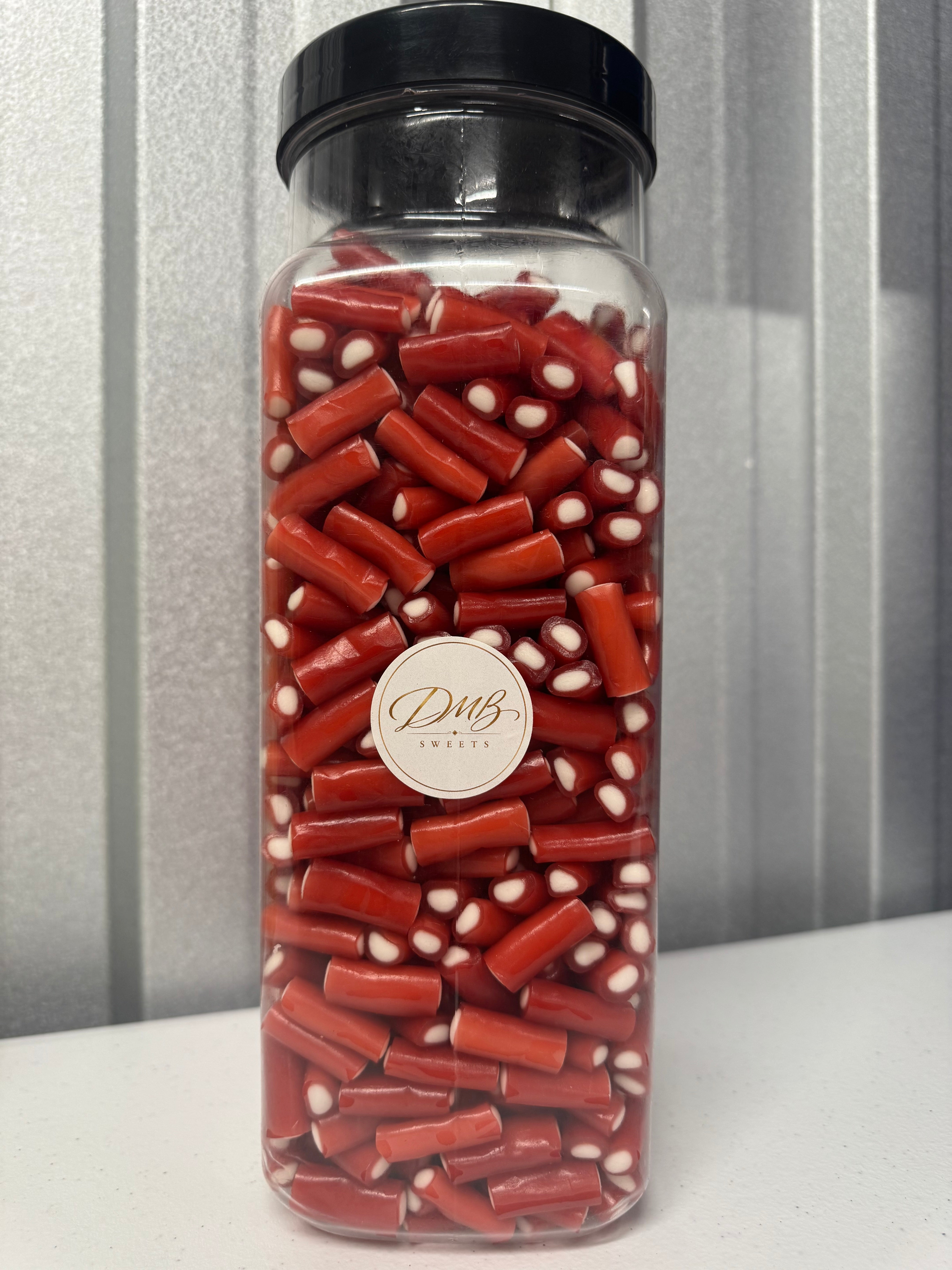 Strawberry Mini Pencil Bites in a DMB Sweets jar