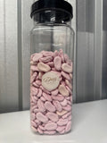 Foam Shrimps pink sweets in a DMB Sweets jar