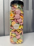 Happy Flowers pastel foam sweets in a DMB Sweets jar