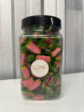 Liquorice Watermelon sweets in a DMB Sweets jar