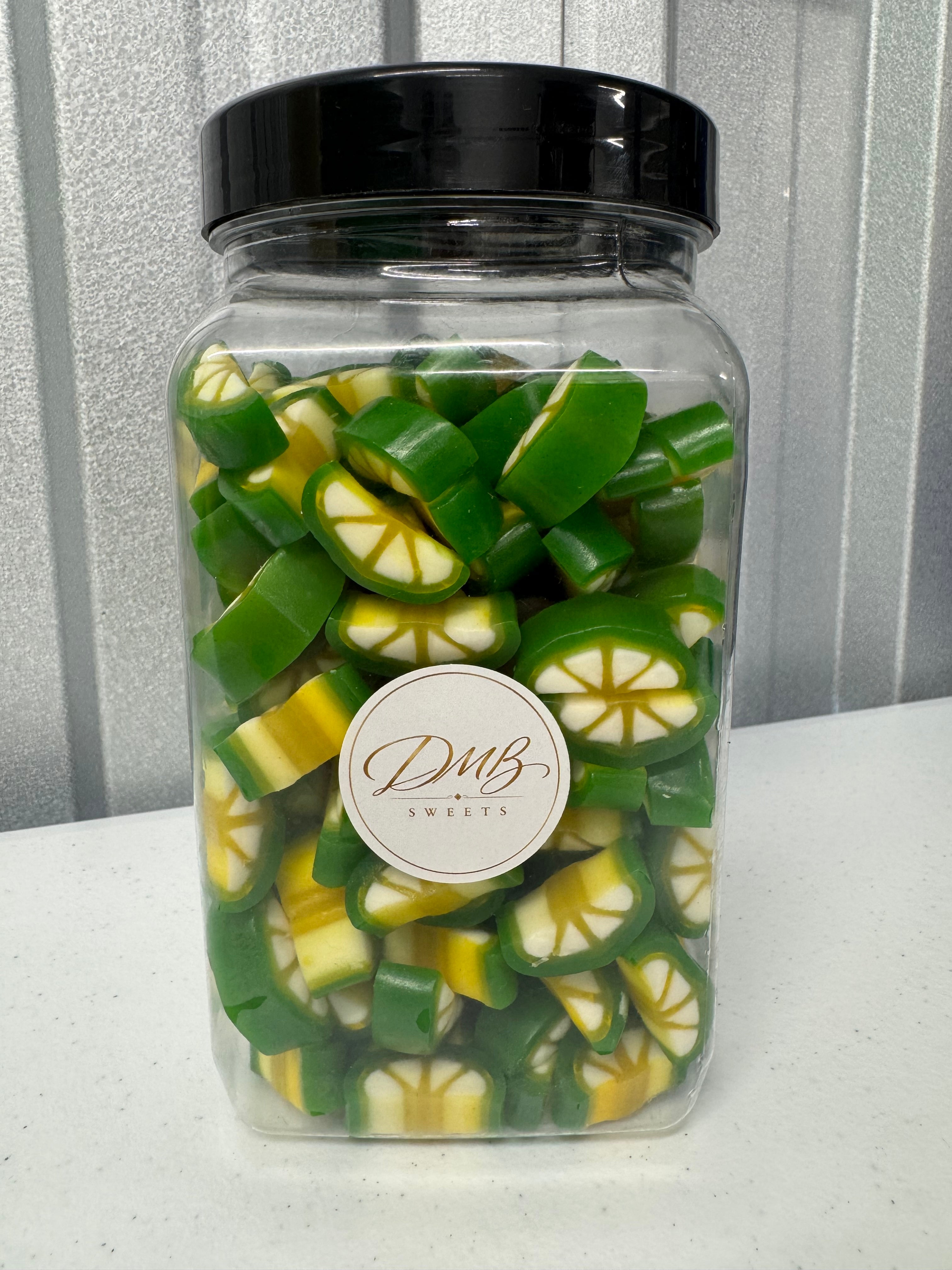 Pineapple Liquorice Peelable sweets in a DMB Sweets jar