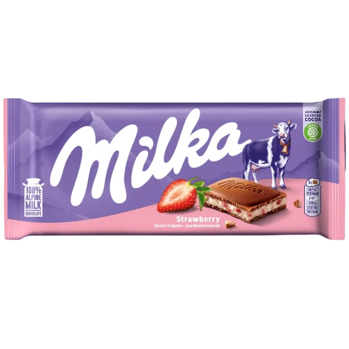 Milka Bar Strawberry Chocolate 100g