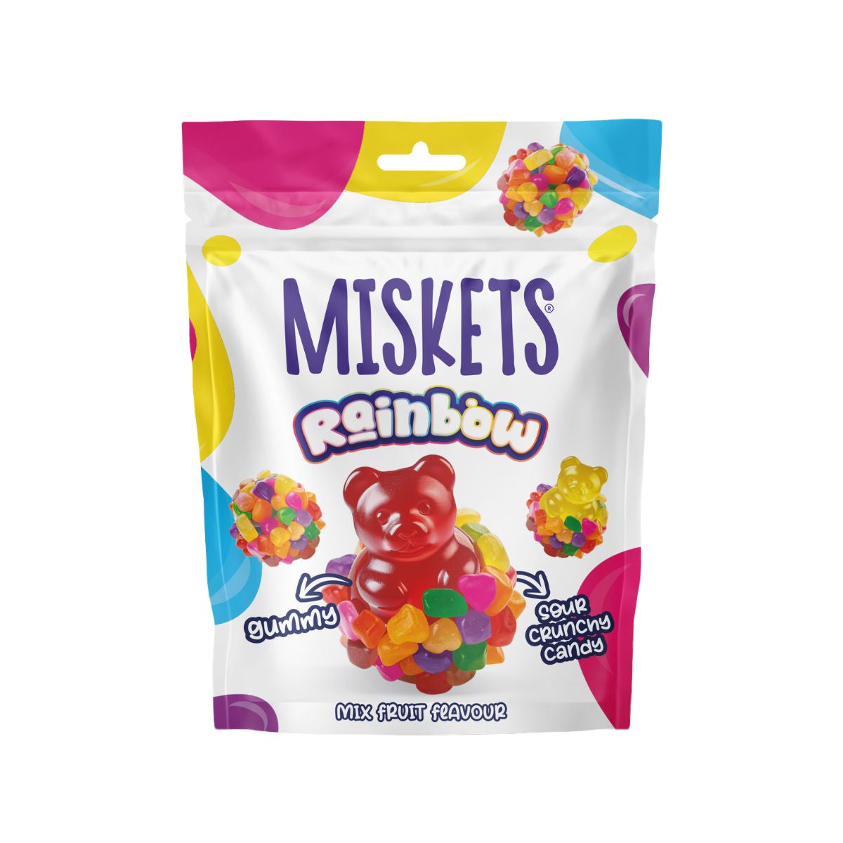 Miskets Rainbow gummy and sour crunchy candy bag