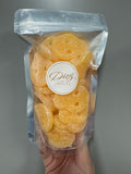 Mango Fizzy Skulls in a DMB Sweets resealable bag