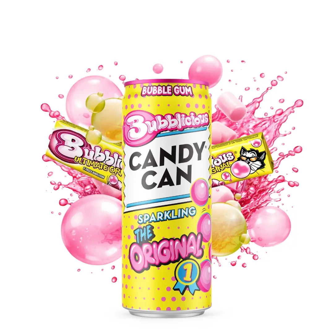 Candy Can Sparkling Bubblicious Bubble Gum 330ml can