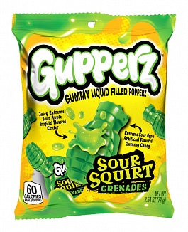 Gupperz Sour Squirt Grenades Gummy Liquid Filled Poppers 72g